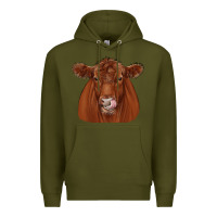 Army Green red angus Premium Hoodie - JahusDesignShop