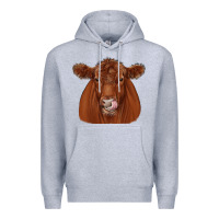 Heather Grey red angus Premium Hoodie - JahusDesignShop