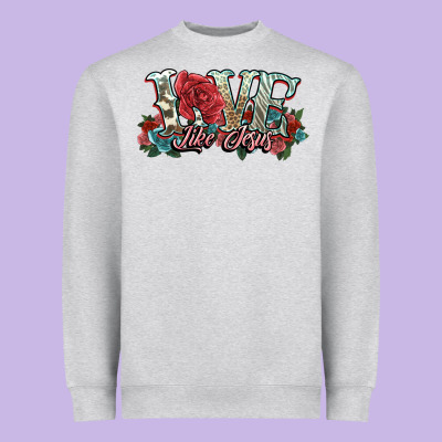 Love Like Jesus Roses Heavyweight Sweatshirt Designed By Nancycooperartshop