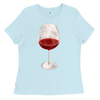 Baby Blue wine glass fa element Ladies Tee - FaDigitalArtStudio