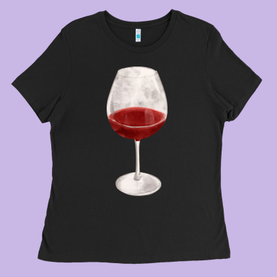 Wine Glass Fa Element Ladies Tee Designed By Fadigitalartstudio