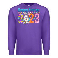 Purple Happy Easter 2023 Easter Day Premium Sweatshirt - HowdyJamesFarm