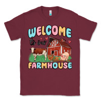 Burgundy welcome to our farmhouse Classic Tee - MaliasSmallBusiness