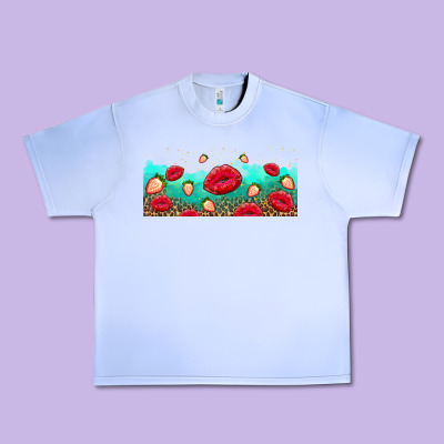 Lips And Strawberries Urban Heavy Tee Designed By Adodesignshop