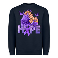 Navy Hope all Cancers nails Heavyweight Sweatshirt - NancyCooperArtShop