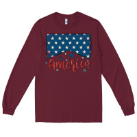 Burgundy America Long Sleeve Tee - MaliasSmallBusiness