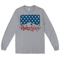 Heather Grey America Long Sleeve Tee - MaliasSmallBusiness
