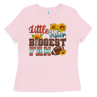 Bubblegum Pink little sister biggest fan american football Ladies Tee - HRA Design Shop