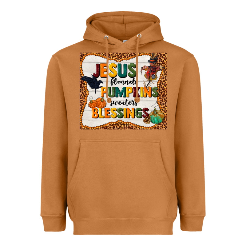 Jesus Flannel's Pumpkins Blessings Heavyweight Hoodie by TumblerDesignByShophia | Teevron