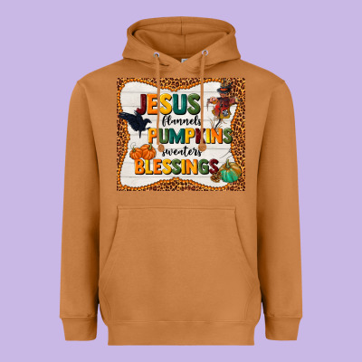 Jesus Flannel's Pumpkins Blessings Heavyweight Hoodie Designed By Tumblerdesignbyshophia