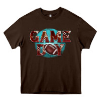 Chocolate Brown game day football Heavy Core Tee - BarkalooDesign