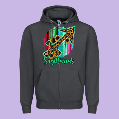 Sagittarrius Sign Of Zodiac Zipper Hoodie Designed By Bettercallsaul