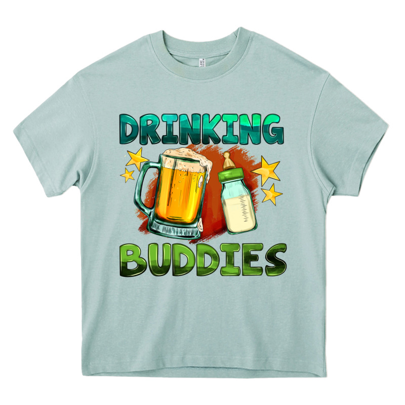 Drinking Buddies With Baby Bottle And Beer Heavy Core Tee by HRA Design Shop | Teevron