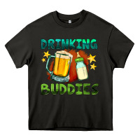 Asphalt drinking buddies with baby bottle and beer Heavy Core Tee - HRA Design Shop