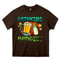 Chocolate Brown drinking buddies with baby bottle and beer Heavy Core Tee - HRA Design Shop