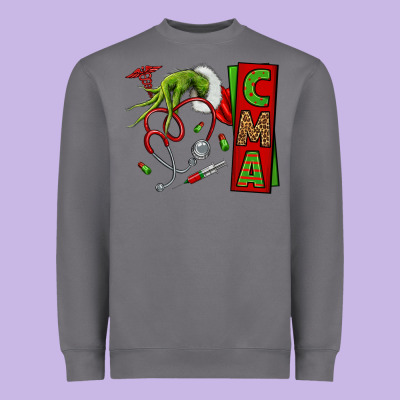 Grinch Hand Cma Nurse Heavyweight Sweatshirt Designed By Nancycooperartshop