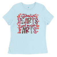 Baby Blue stealin hearts and makin farts Ladies Tee - RacoonDesign