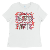 White stealin hearts and makin farts Ladies Tee - RacoonDesign