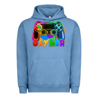 Pigment Pebble Blue Gaymer Urban Hoodie - FaDigitalArtStudio