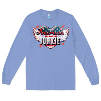 Colony Blue American junkie Long Sleeve Tee - NancyCooperArtShop