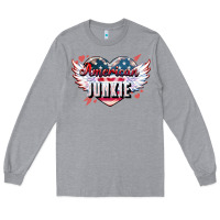 Heather Grey American junkie Long Sleeve Tee - NancyCooperArtShop