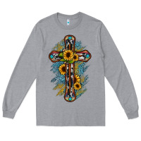 Heather Grey cross Long Sleeve Tee - JahusDesignShop