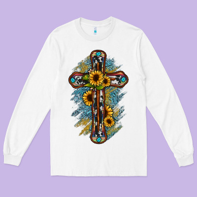 Cross Long Sleeve Tee Designed By Jahusdesignshop