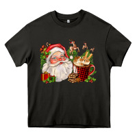 Asphalt santa and hot cocoa cup Heavy Core Tee - FaDigitalArtStudio