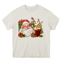Cream santa and hot cocoa cup Heavy Core Tee - FaDigitalArtStudio