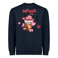 Navy mama coffee cups Heavyweight Sweatshirt - MaliasSmallBusiness