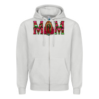 Dove Grey Mom with Floral Aztec and Leopard Background Zipper Hoodie - Bettercallsaul