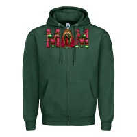 Sports Green Mom with Floral Aztec and Leopard Background Zipper Hoodie - Bettercallsaul