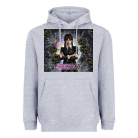 Heather Grey gothic girl with black rose Heavyweight Hoodie - TumblerDesignByShophia