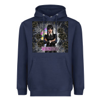 Navy gothic girl with black rose Heavyweight Hoodie - TumblerDesignByShophia