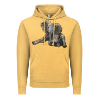 Vintage Mustard Baby Elephant Vintage Hoodie - LillyAllenDesigns