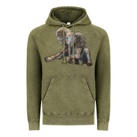Vintage Olive Baby Elephant Vintage Hoodie - LillyAllenDesigns