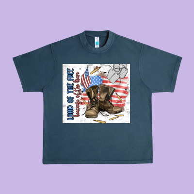 Land Of The Free Urban Heavy Tee Designed By Maliassmallbusiness