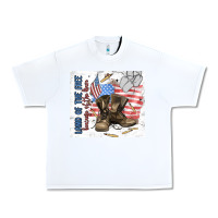 White land of the free Urban Heavy Tee - MaliasSmallBusiness