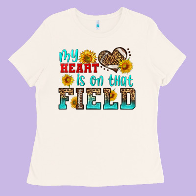 My Heart Is On That Field American Football Ladies Tee Designed By Hra Design Shop