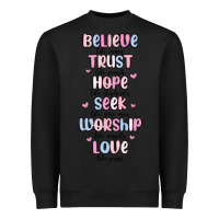 Black believe like mary trust like joseph valentine s da Heavyweight Sweatshirt - MaliasSmallBusiness
