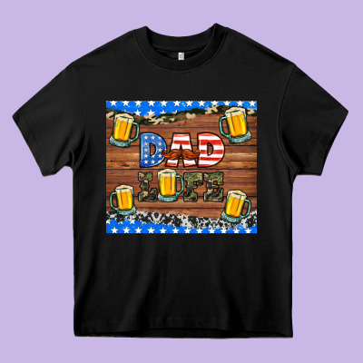 Dad Life With Beers Heavy Core Tee Designed By Hra Design Shop