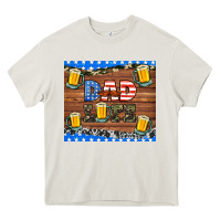 Cream dad life with beers Heavy Core Tee - HRA Design Shop