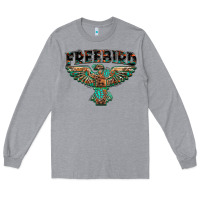 Heather Grey aztec free bird Long Sleeve Tee - NancyCooperArtShop