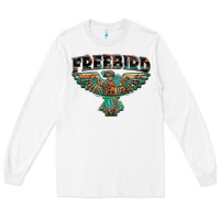 White aztec free bird Long Sleeve Tee - NancyCooperArtShop