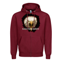 Burgundy Eagle Fang Karate Zipper Hoodie - Bettercallsaul