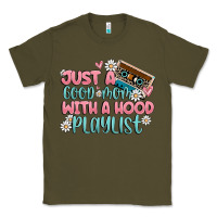 Army Green just a good mom with a hood playlist Classic Tee - MaliasSmallBusiness