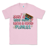 Bubblegum Pink just a good mom with a hood playlist Classic Tee - MaliasSmallBusiness