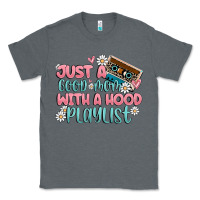 Charcoal Heather just a good mom with a hood playlist Classic Tee - MaliasSmallBusiness