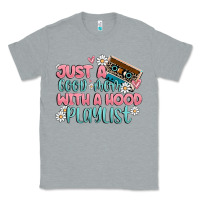 Heather Grey just a good mom with a hood playlist Classic Tee - MaliasSmallBusiness