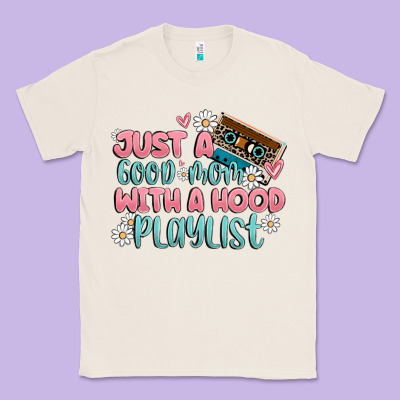 Just A Good Mom With A Hood Playlist Classic Tee Designed By Maliassmallbusiness